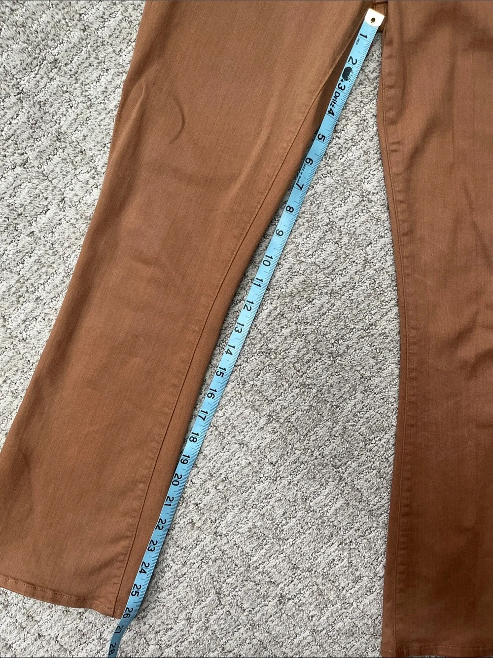 7 For All Mankind Boot Cut Pants in Rust Brown - Picture 4 of 9